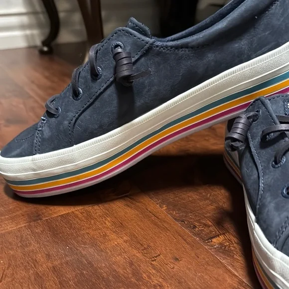 Sperry Navy Sneakers with Rainbow Sole 8.5 - Picture 4 of 7